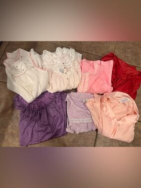 Vintage Mixed NightGown Lot in Purple, Pink, White & Red